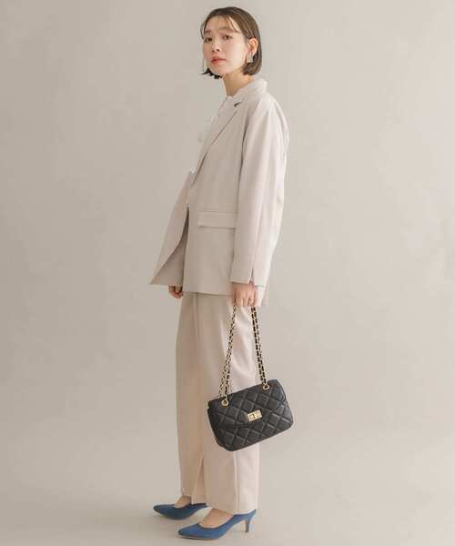 F by ROSSO（エフバイロッソ）の「F by ROSSO　オーバージャケット（テーラードジャケット・レディース・ブラック/ライトベージュ・FREE）」の10枚目の写真