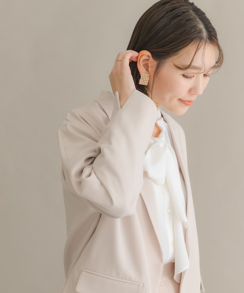 F by ROSSO（エフバイロッソ）の「F by ROSSO　オーバージャケット（テーラードジャケット・レディース・ブラック/ライトベージュ・FREE）」の20枚目の写真