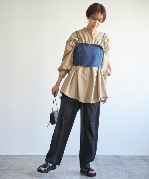 LEPSIM(レプシィム)の「ツヤサテンイージーパンツ 179313(その他パンツ・レディース・アイボリー/カーキ/ブラック/ライトピンク・FREE)」の8枚目の写真