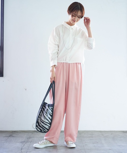 LEPSIM(レプシィム)の「ツヤサテンイージーパンツ 179313(その他パンツ・レディース・アイボリー/カーキ/ブラック/ライトピンク・FREE)」の12枚目の写真