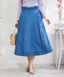 couture brooch | コットン混デニムフレアースカート(スカート)