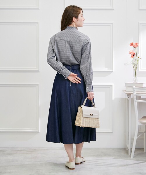 couture brooch（クチュールブローチ）の「◇コットン混デニムフレアー