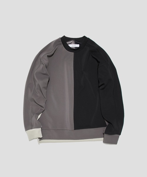 UJOH（ウジョー）の「【UJOH HOMME / ウジョーオム】EX. Multiple Double-knit PO /THE TOKYO 別注マルチプルダブルニットプルオーバー（ニット/セーター・メンズ・ブラック/グレー・2/1/3）」の2枚目の写真