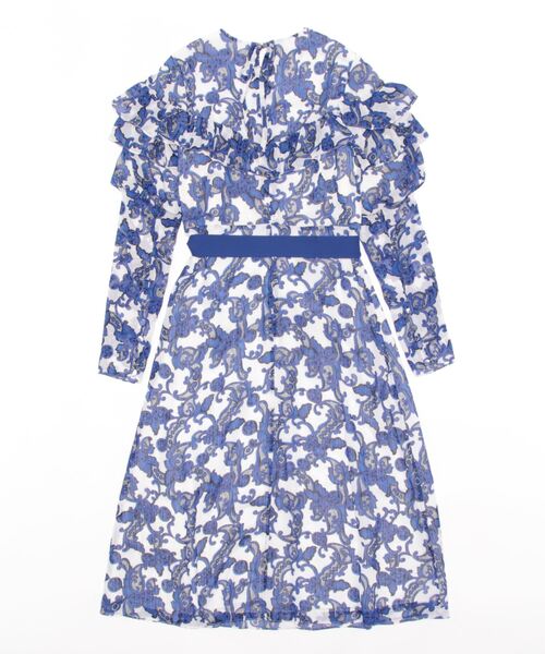 Ted Baker テッドベーカー カンデア パフスリーブ ミディ ドレス Ted Baker（テッドベーカー）の「ABRIEE フラワープリント