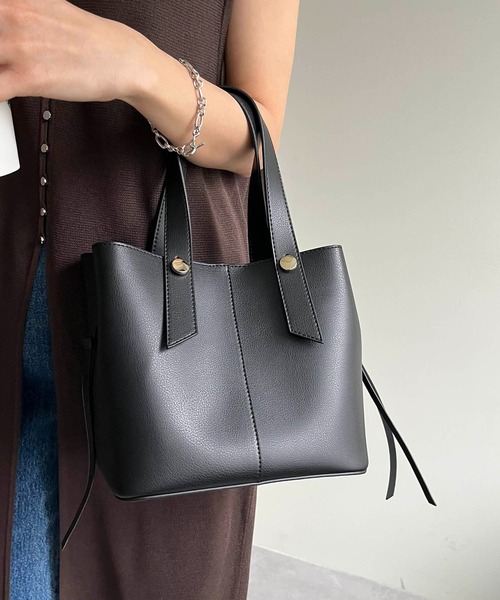 CAPRICIEUX LE'MAGE(カプリシューレマージュ)の「センターシームポーチ付バッグ(ハンドバッグ・レディース・モカ/ブラック/オフホワイト・FREE)」の19枚目の写真