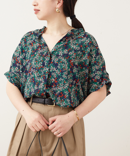 journal standard L'essage（ジャーナルスタンダードレサージュ）の「《追加》タックスリーブシャツ（シャツ/ブラウス・レディース・コバルトブルー/クリアブルー/ブラック系その他/ブラウン/ホワイト系その他・FREE）」の4枚目の写真