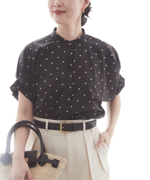 journal standard L'essage（ジャーナルスタンダードレサージュ）の「《追加》タックスリーブシャツ（シャツ/ブラウス・レディース・コバルトブルー/クリアブルー/ブラック系その他/ブラウン/ホワイト系その他・FREE）」の7枚目の写真
