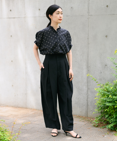journal standard L'essage（ジャーナルスタンダードレサージュ）の「《追加》タックスリーブシャツ（シャツ/ブラウス・レディース・コバルトブルー/クリアブルー/ブラック系その他/ブラウン/ホワイト系その他・FREE）」の8枚目の写真
