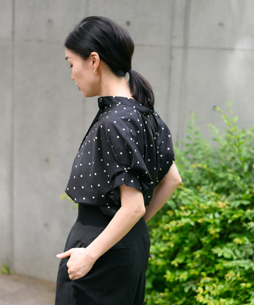 journal standard L'essage（ジャーナルスタンダードレサージュ）の「《追加》タックスリーブシャツ（シャツ/ブラウス・レディース・コバルトブルー/クリアブルー/ブラック系その他/ブラウン/ホワイト系その他・FREE）」の9枚目の写真