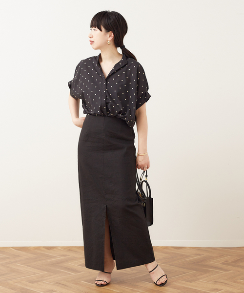 journal standard L'essage（ジャーナルスタンダードレサージュ）の「《追加》タックスリーブシャツ（シャツ/ブラウス・レディース・コバルトブルー/クリアブルー/ブラック系その他/ブラウン/ホワイト系その他・FREE）」の12枚目の写真