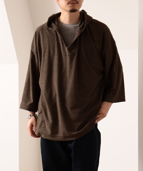 Sanca（サンカ）の「Sanca / MINI PILE MEX HOODIE（パーカー・メンズ・オリーブ/ネイビー・3/2）」の2枚目の写真