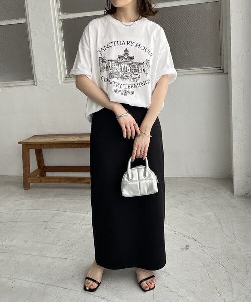 DISCOAT（ディスコート）の「【WEB限定】モチーフ刺繍ロゴTシャツ《ユニセックス》（Tシャツ/カットソー・レディース・チャコールグレー/ホワイト/ネイビー・FREE）」の8枚目の写真