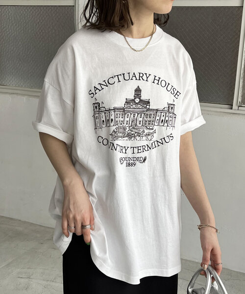 DISCOAT（ディスコート）の「【WEB限定】モチーフ刺繍ロゴTシャツ《ユニセックス》（Tシャツ/カットソー・レディース・チャコールグレー/ホワイト/ネイビー・FREE）」の9枚目の写真
