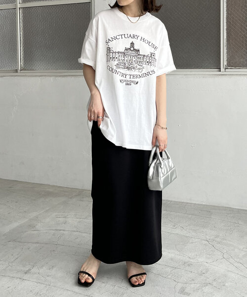 DISCOAT（ディスコート）の「【WEB限定】モチーフ刺繍ロゴTシャツ《ユニセックス》（Tシャツ/カットソー・レディース・チャコールグレー/ホワイト/ネイビー・FREE）」の12枚目の写真