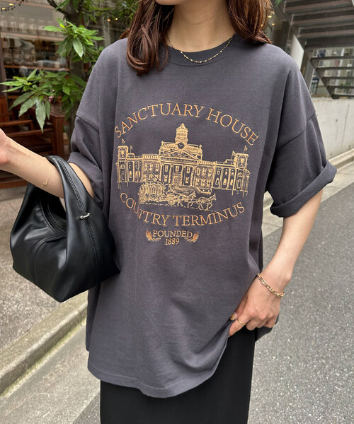 DISCOAT（ディスコート）の「【WEB限定】モチーフ刺繍ロゴTシャツ《ユニセックス》（Tシャツ/カットソー・レディース・チャコールグレー/ホワイト/ネイビー・FREE）」の22枚目の写真