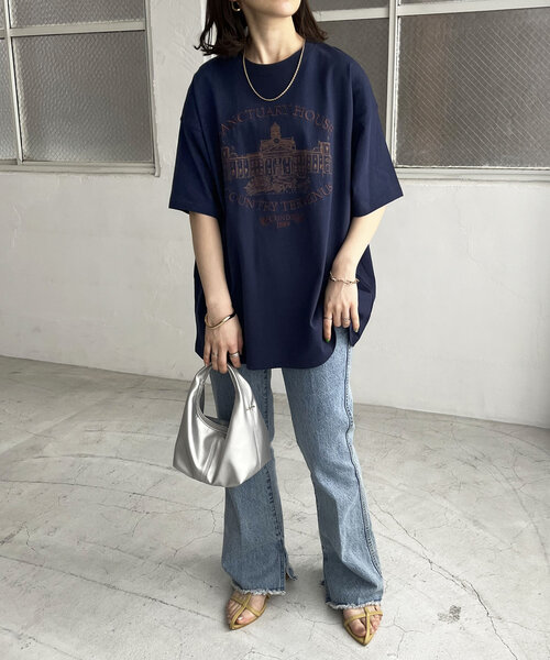 DISCOAT（ディスコート）の「【WEB限定】モチーフ刺繍ロゴTシャツ《ユニセックス》（Tシャツ/カットソー・レディース・チャコールグレー/ホワイト/ネイビー・FREE）」の15枚目の写真