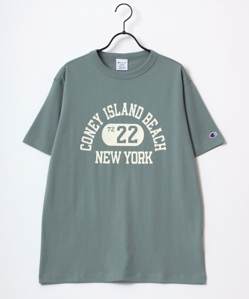 Champion(チャンピオン)の「Champion/チャンピオン コットンUSA カレッジプリント ワンポイント刺繍 半袖Tシャツ(Tシャツ/カットソー・メンズ・ホワイト/ブラック/ベージュ/ネイビー/グレー/ブルー/ホワイト系その他/グリーン・M/L/XL)」の18枚目の写真