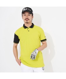 FILA GOLF/フィラゴルフ ゴルフウェア 吸汗速乾 UVカット ストレッチ 接触冷感 配色切替 半袖 Tシャツ