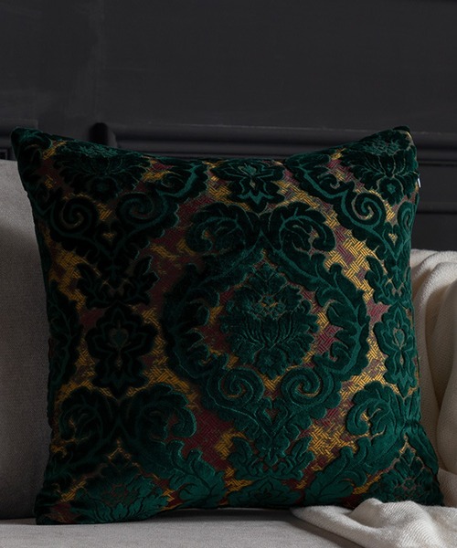 aimoha（アイモハ）の「ベルベットダマスク柄エレガントクッションカバー（クッション/クッションカバー・レディース・グレー/ブルー/ワイン/ブラック/キャメル/グリーン/ライトグリーン/ネイビー/オレンジ/ベージュ・FREE）」の5枚目の写真