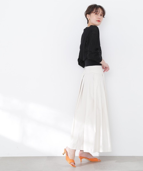 N.（N. Natural Beauty Basic）（エヌエヌナチュラルビューティーベーシック）の「◆透かし編みニットカーディガン（カーディガン/ボレロ・レディース・ブラック/オフホワイト/イエロー・MEDIUM）」の15枚目の写真