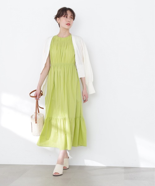 N.（N. Natural Beauty Basic）（エヌエヌナチュラルビューティーベーシック）の「◆透かし編みニットカーディガン（カーディガン/ボレロ・レディース・ブラック/オフホワイト/イエロー・MEDIUM）」の10枚目の写真