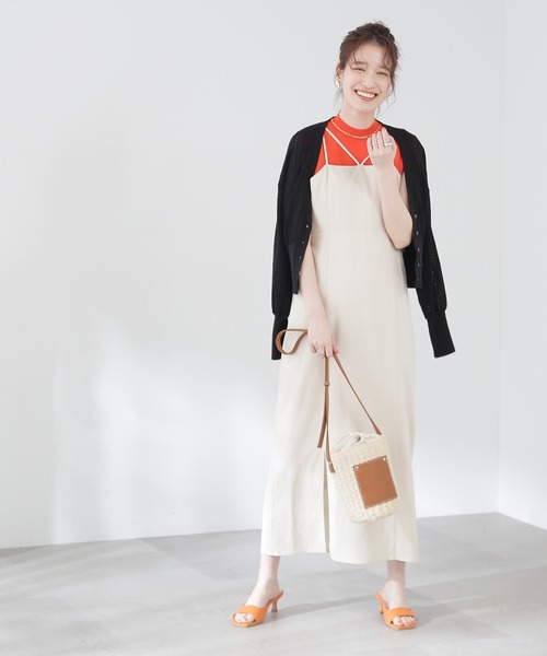 N.（N. Natural Beauty Basic）（エヌエヌナチュラルビューティーベーシック）の「◆透かし編みニットカーディガン（カーディガン/ボレロ・レディース・ブラック/オフホワイト/イエロー・MEDIUM）」の18枚目の写真