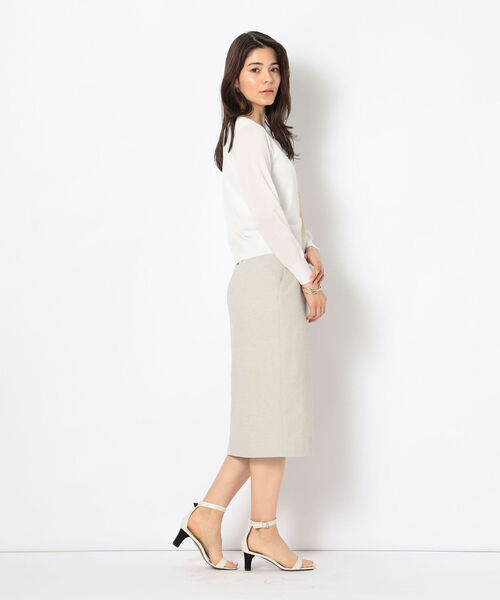 NOLLEY’S Sophi（ノーリーズソフィ）の「《手洗い可能》綿アセラメ配色クルーネックカーディガン（カーディガン/ボレロ・レディース・シルバー/ゴールド/ブラック/サックスブルー・38/36）」の7枚目の写真