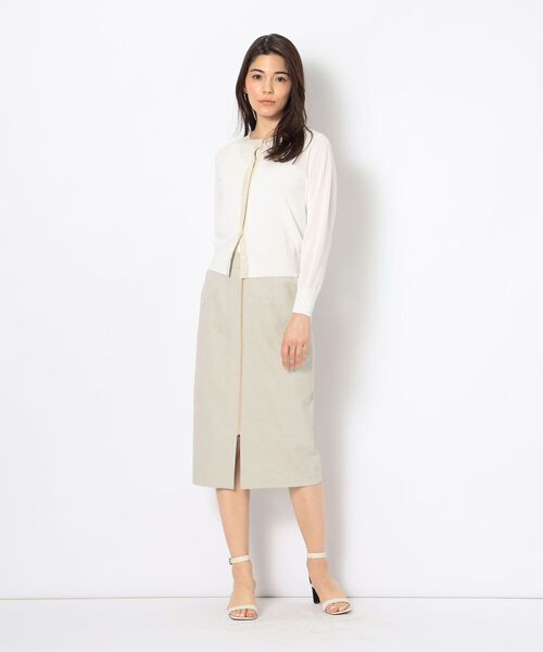 NOLLEY’S Sophi（ノーリーズソフィ）の「《手洗い可能》綿アセラメ配色クルーネックカーディガン（カーディガン/ボレロ・レディース・シルバー/ゴールド/ブラック/サックスブルー・38/36）」の8枚目の写真