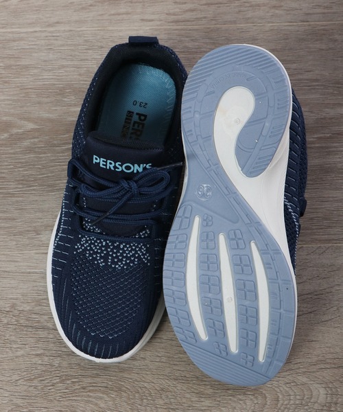PERSON'S(パーソンズ)の「PERSON'S ニットスニーカー(スニーカー・レディース・ネイビー/ブラック×ピンク・24.5/24/23.5/23)」の9枚目の写真