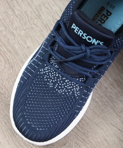 PERSON'S(パーソンズ)の「PERSON'S ニットスニーカー(スニーカー・レディース・ネイビー/ブラック×ピンク・24.5/24/23.5/23)」の7枚目の写真