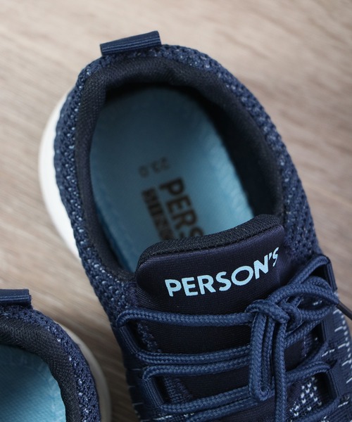 PERSON'S(パーソンズ)の「PERSON'S ニットスニーカー(スニーカー・レディース・ネイビー/ブラック×ピンク・24.5/24/23.5/23)」の8枚目の写真