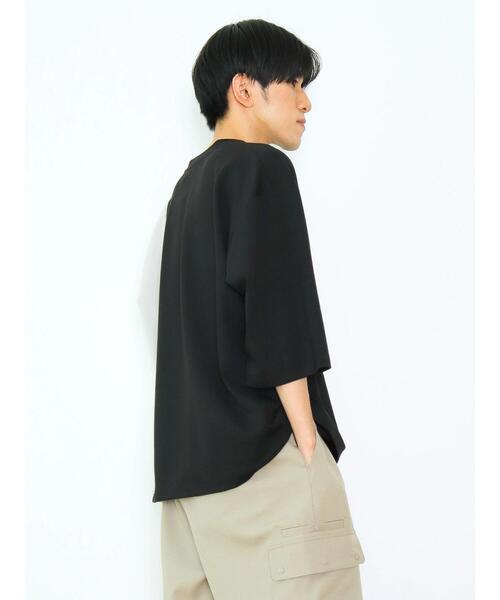 CRAFT STANDARD BOUTIQUE(クラフトスタンダードブティック)の「強撚ポンチ配色切り替えH/S TEE(Tシャツ/カットソー・メンズ・ブラック/ライトグレー・M/L/XL)」の5枚目の写真