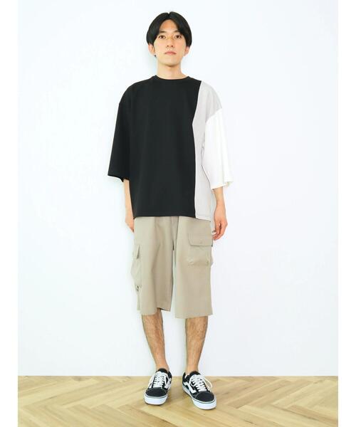 CRAFT STANDARD BOUTIQUE(クラフトスタンダードブティック)の「強撚ポンチ配色切り替えH/S TEE(Tシャツ/カットソー・メンズ・ブラック/ライトグレー・M/L/XL)」の3枚目の写真