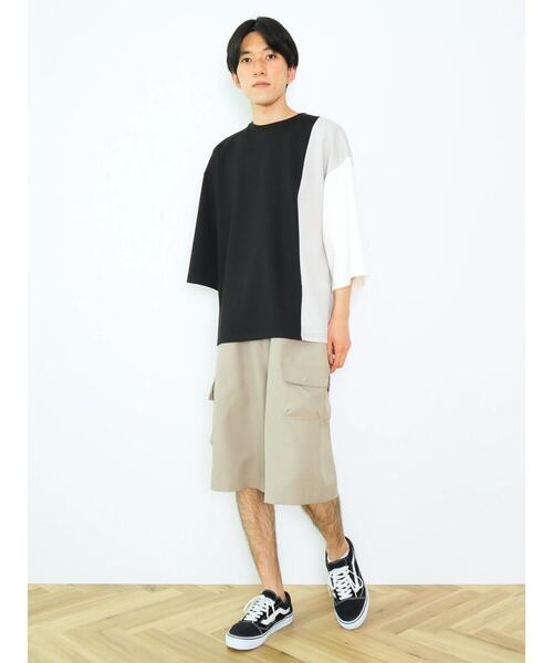 CRAFT STANDARD BOUTIQUE(クラフトスタンダードブティック)の「強撚ポンチ配色切り替えH/S TEE(Tシャツ/カットソー・メンズ・ブラック/ライトグレー・M/L/XL)」の12枚目の写真