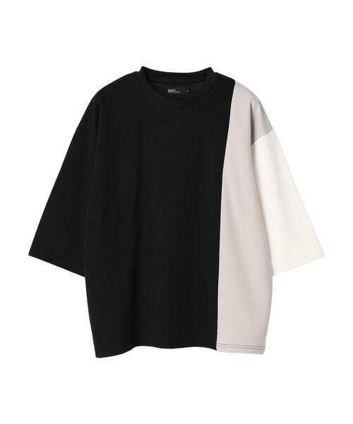 CRAFT STANDARD BOUTIQUE(クラフトスタンダードブティック)の「強撚ポンチ配色切り替えH/S TEE(Tシャツ/カットソー・メンズ・ブラック/ライトグレー・M/L/XL)」の8枚目の写真