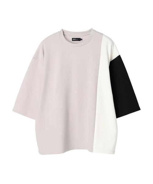 CRAFT STANDARD BOUTIQUE(クラフトスタンダードブティック)の「強撚ポンチ配色切り替えH/S TEE(Tシャツ/カットソー・メンズ・ブラック/ライトグレー・M/L/XL)」の2枚目の写真