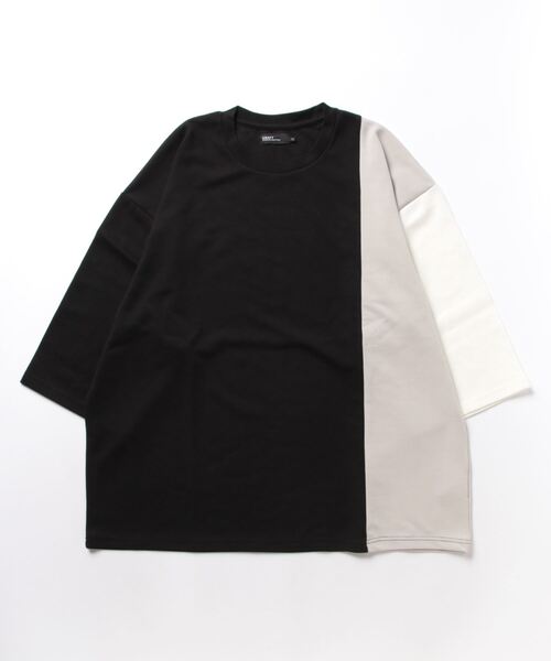 CRAFT STANDARD BOUTIQUE(クラフトスタンダードブティック)の「強撚ポンチ配色切り替えH/S TEE(Tシャツ/カットソー・メンズ・ブラック/ライトグレー・M/L/XL)」の7枚目の写真