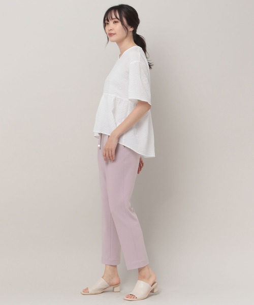 Elura(エルーラ)の「シボ感ペプラムブラウス(シャツ/ブラウス・レディース・ホワイト/ブラック・MEDIUM/LARGE)」の5枚目の写真