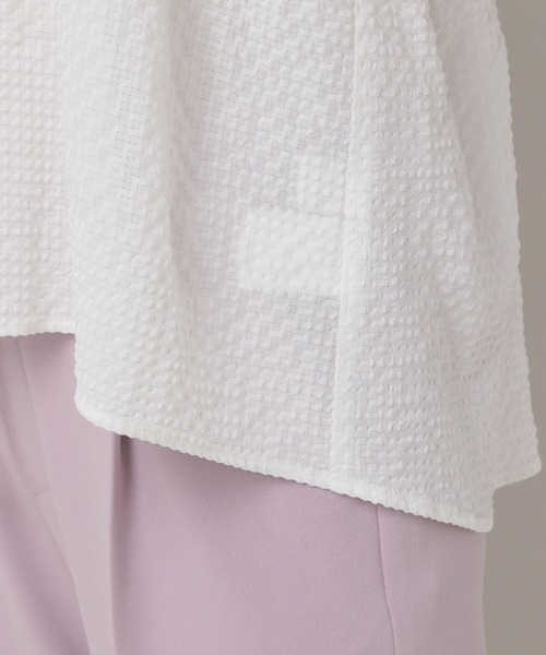 Elura(エルーラ)の「シボ感ペプラムブラウス(シャツ/ブラウス・レディース・ホワイト/ブラック・MEDIUM/LARGE)」の14枚目の写真