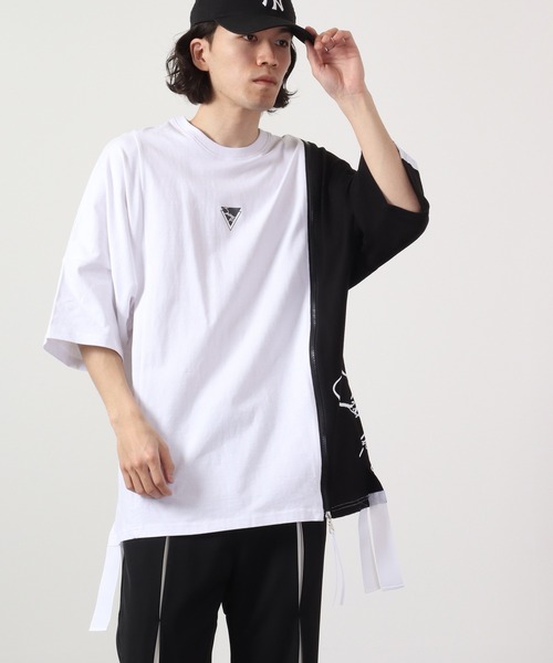 RE730 ドルマン半袖Tシャツ 配色切り替え(Tシャツ/カットソー)|RE730(アールイーセブンサーティー)