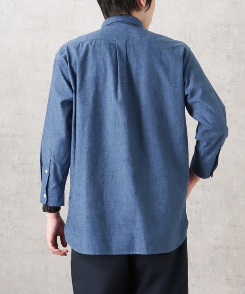 NAVY(ネイビー)の「SOLOTEX(R)使用 リネンブレンド7分袖シャツ(シャツ/ブラウス・メンズ・ネイビー/ブルー/サックスブルー/ライトブルー/ホワイト/グレー・S/XL/M/L)」の17枚目の写真