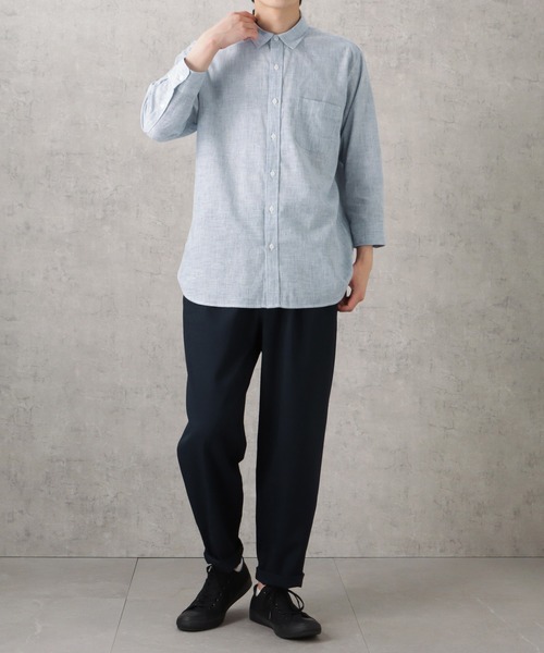 NAVY（ネイビー）の「SOLOTEX(R)使用 リネンブレンド7分袖シャツ
