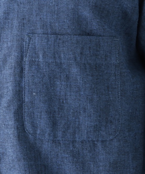 NAVY(ネイビー)の「SOLOTEX(R)使用 リネンブレンド7分袖シャツ(シャツ/ブラウス・メンズ・ネイビー/ブルー/サックスブルー/ライトブルー/ホワイト/グレー・S/XL/M/L)」の16枚目の写真