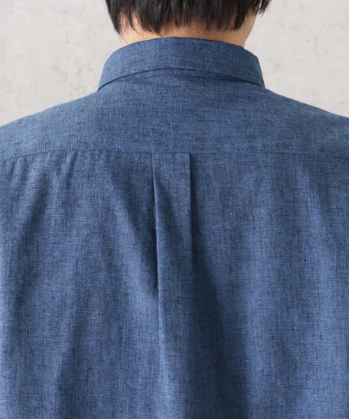 NAVY(ネイビー)の「SOLOTEX(R)使用 リネンブレンド7分袖シャツ(シャツ/ブラウス・メンズ・ネイビー/ブルー/サックスブルー/ライトブルー/ホワイト/グレー・S/XL/M/L)」の20枚目の写真