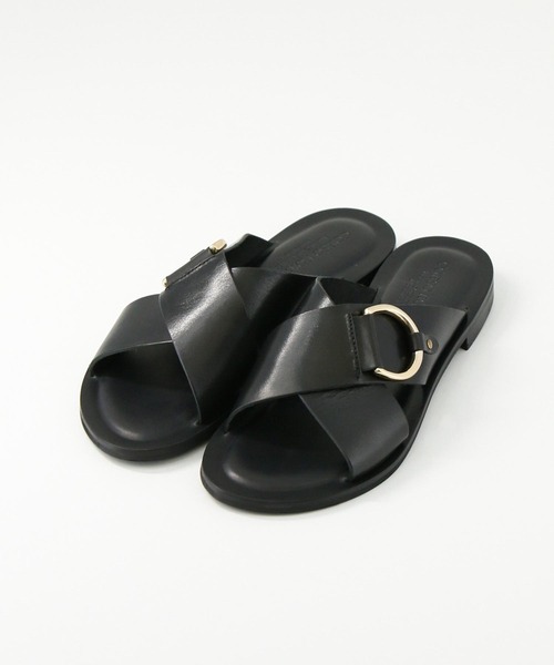 CORSO ROMA,9(コルソローマ)の「レザークロスサンダル(サンダル・レディース・ブラック・37/38/36)」の4枚目の写真