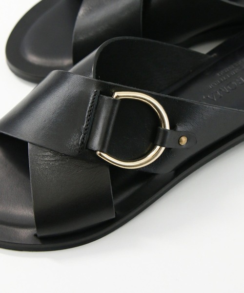 CORSO ROMA,9(コルソローマ)の「レザークロスサンダル(サンダル・レディース・ブラック・37/38/36)」の10枚目の写真