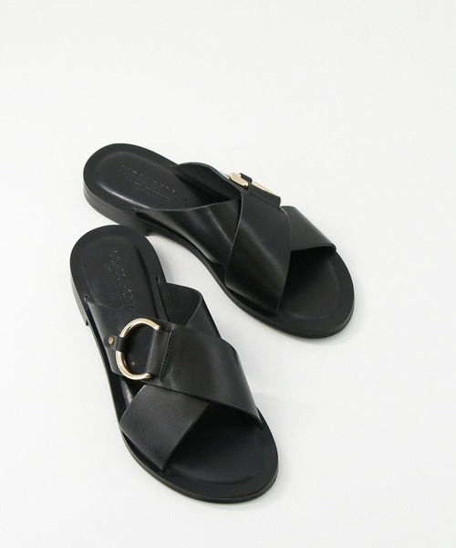 CORSO ROMA,9(コルソローマ)の「レザークロスサンダル(サンダル・レディース・ブラック・37/38/36)」の3枚目の写真