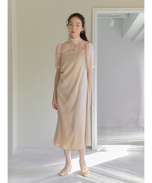 point strap satin dress