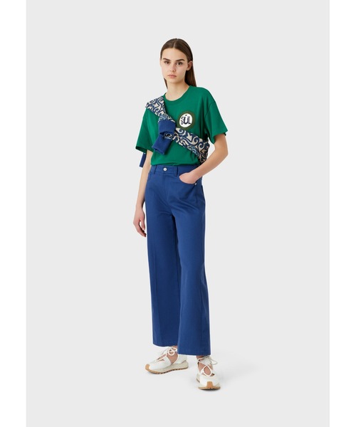 EMPORIO ARMANI / 21ss/サステナブルコレクション/半袖シャツ/M/ポリエステル/NVY/3K1CF1 1NH4Z/ボタン欠 EMPORIO ARMANI◇21ss/サステナブルコレクション/半袖シャツ/M