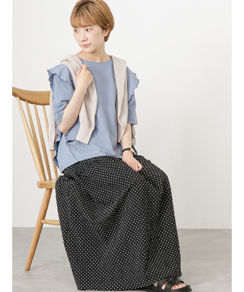 Samansa Mos2 blue(サマンサモスモスブルー)の「袖切替えTシャツ(Tシャツ/カットソー・レディース・ブラック/オフホワイト/ブルー・F)」の15枚目の写真
